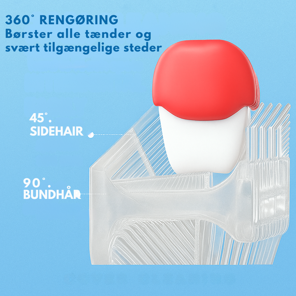 KiddoBrush™ | U-formet 360° ultrasonisk tandbørste til børn – gør tandbørstning sjovt, nemt og effektivt