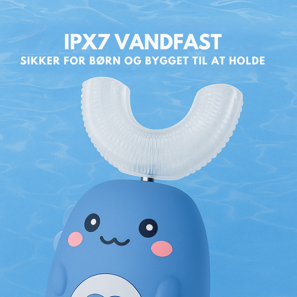KiddoBrush™ | U-formet 360° ultrasonisk tandbørste til børn – gør tandbørstning sjovt, nemt og effektivt