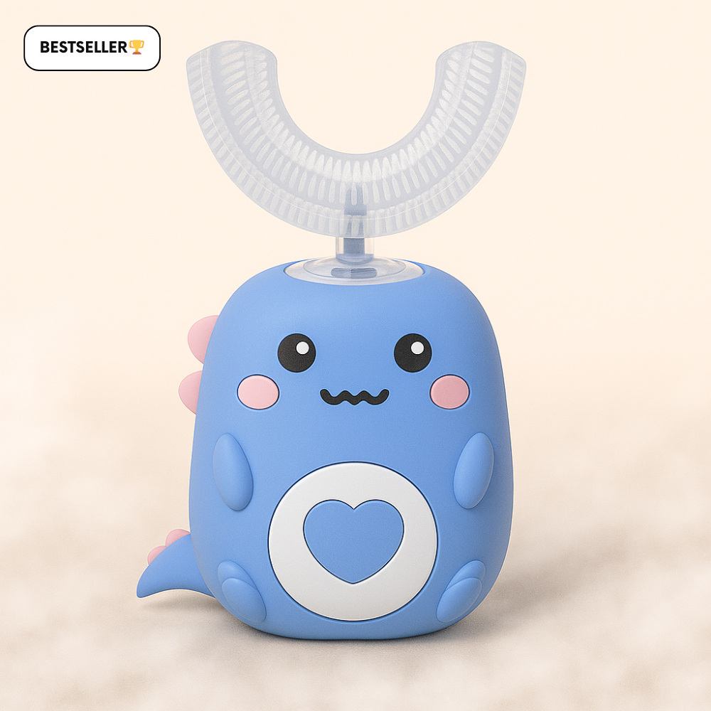 KiddoBrush™ | U-formet 360° ultrasonisk tandbørste til børn – gør tandbørstning sjovt, nemt og effektivt