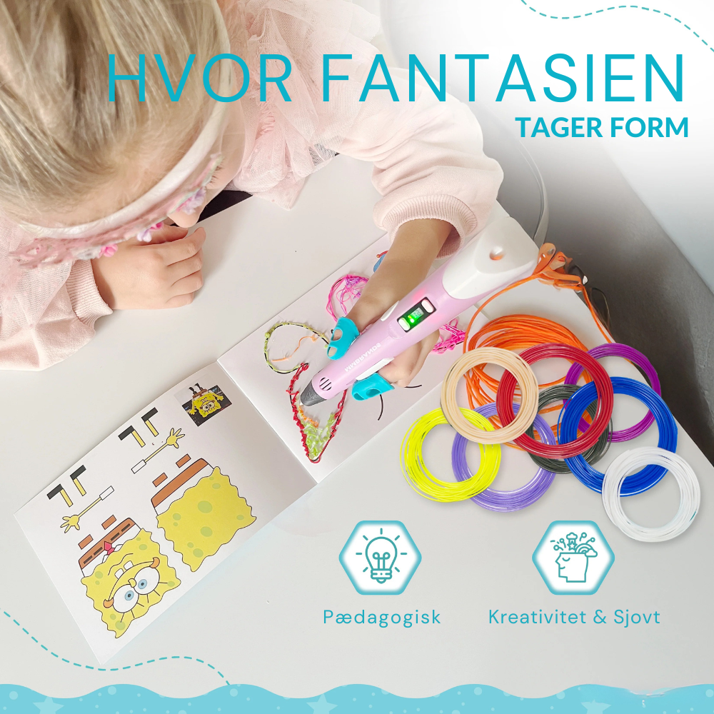 3DMagic™ Pen | Startpakke + 10 farver filament