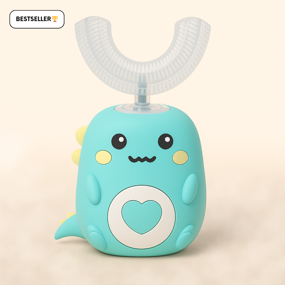 KiddoBrush™ | U-formet 360° ultrasonisk tandbørste til børn – gør tandbørstning sjovt, nemt og effektivt