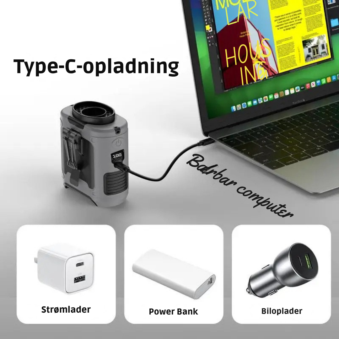 CoolBreeze™ | Taljevifte & 10000mah Power Bank 2 i 1