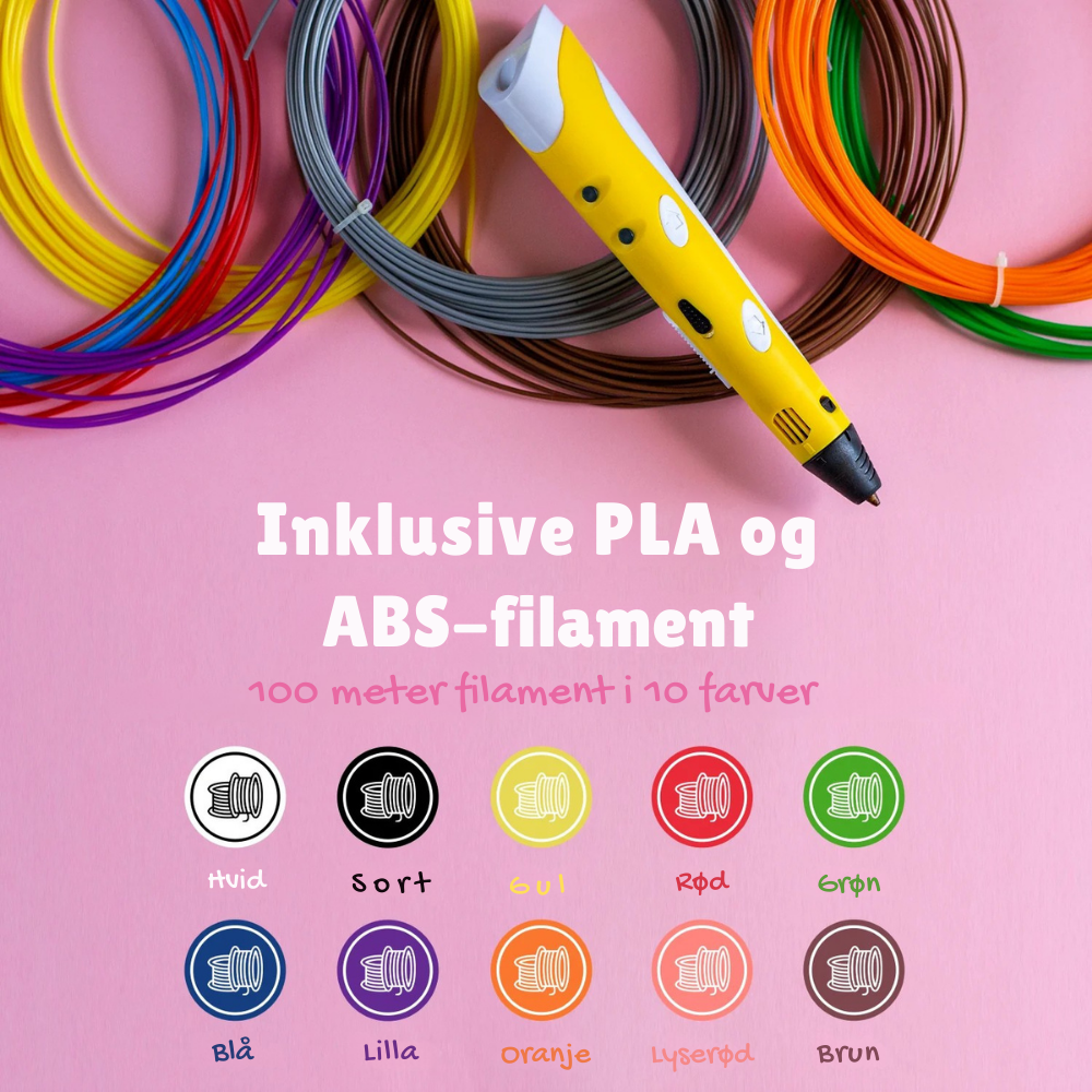 3DMagic™ Pen | REFILL Filament 100M - 10 farver