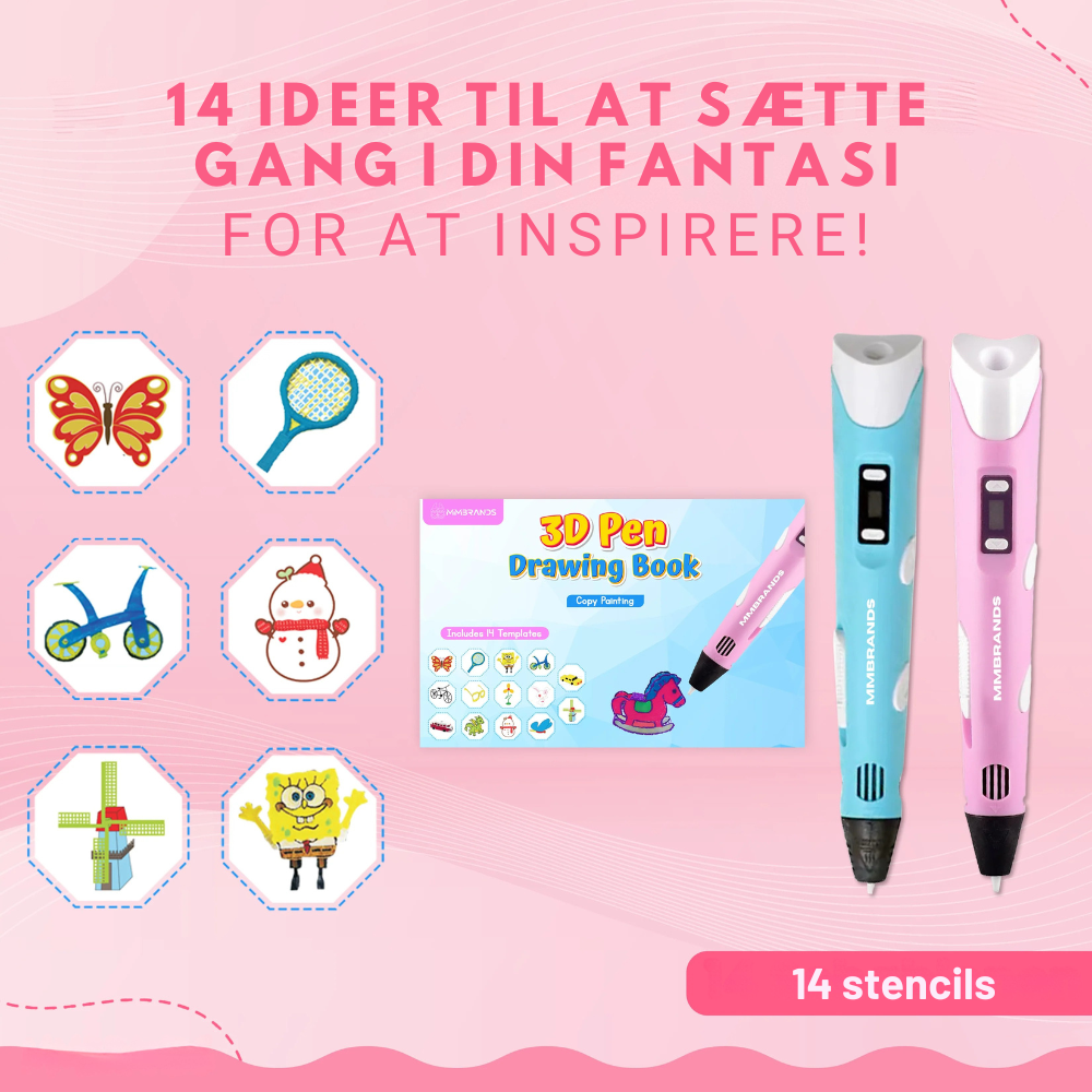 3DMagic™ Pen | Startpakke + 10 farver filament