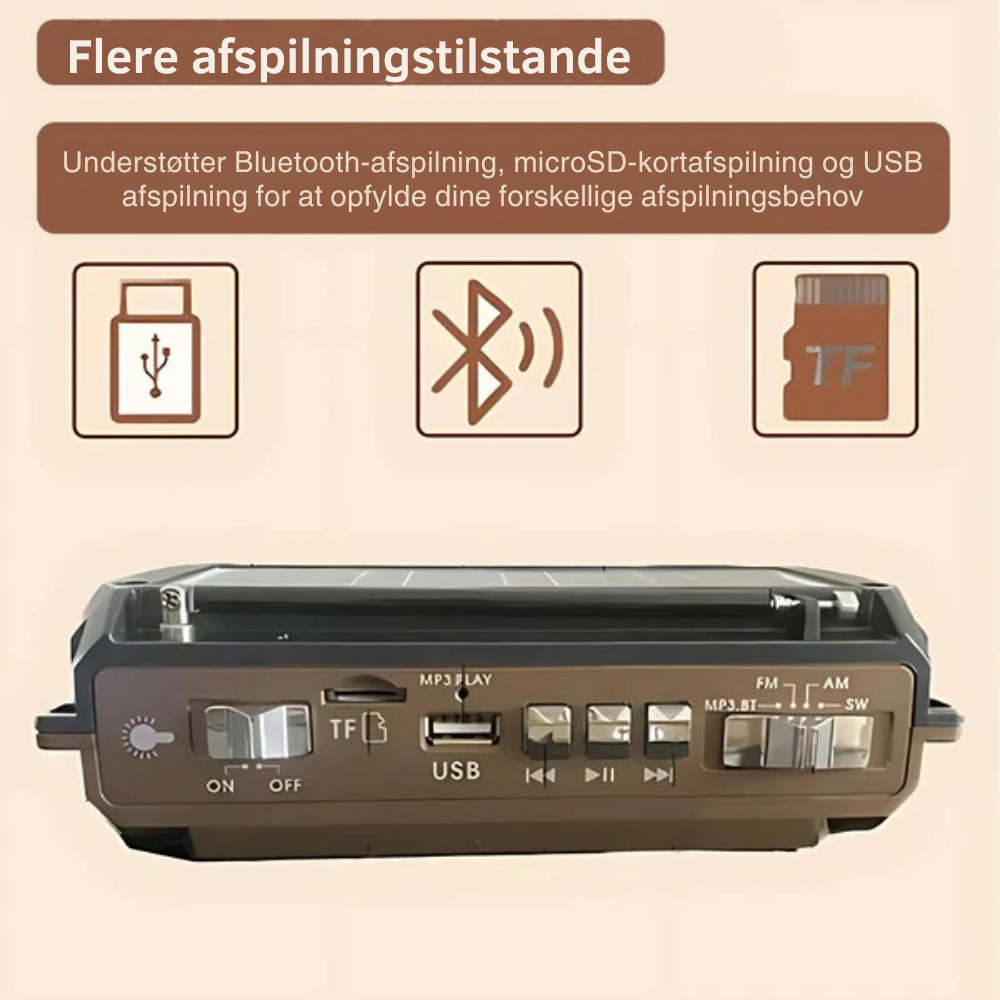 SafeWave™ | Nødradio med powerbank og lommelygte