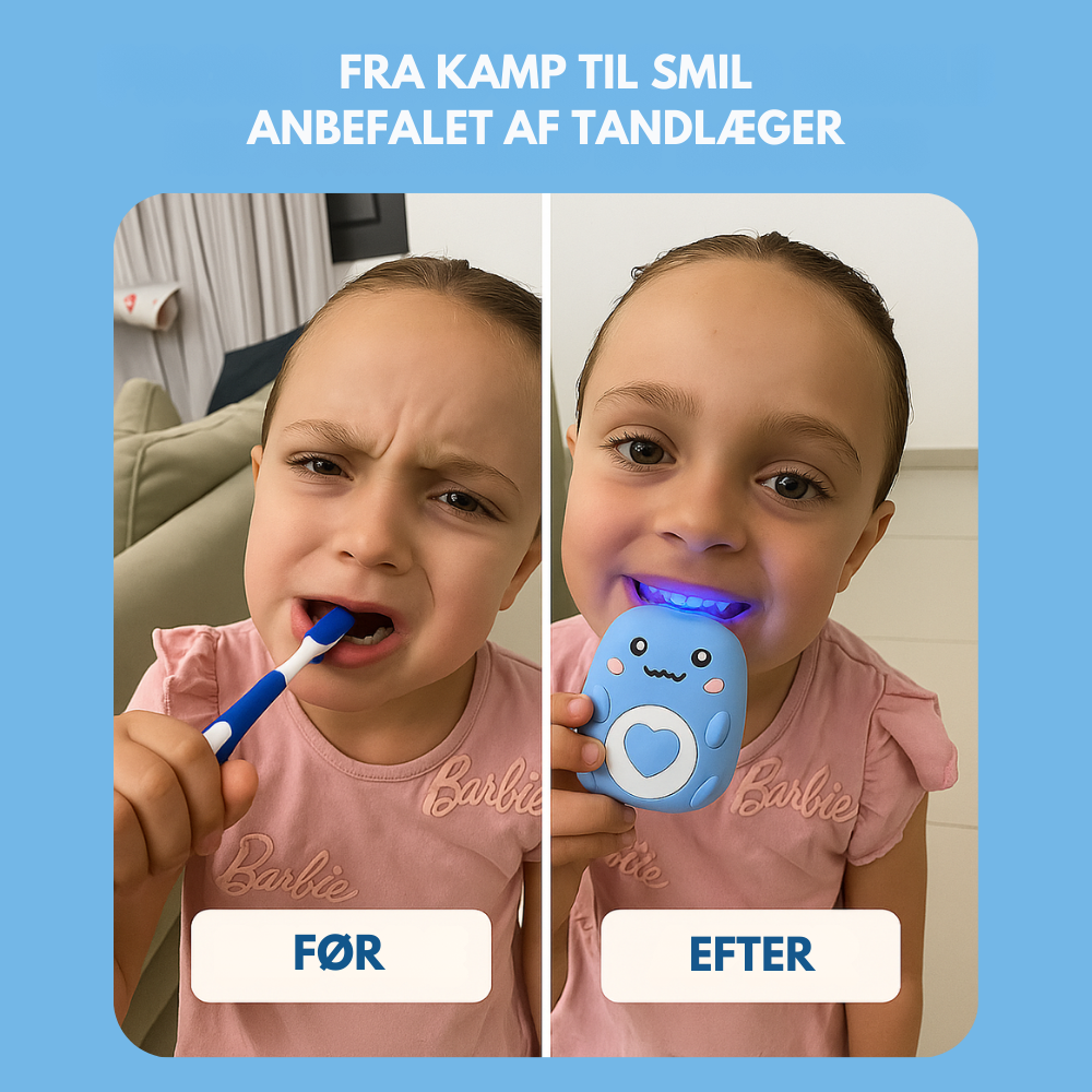 KiddoBrush™ | U-formet 360° ultrasonisk tandbørste til børn – gør tandbørstning sjovt, nemt og effektivt