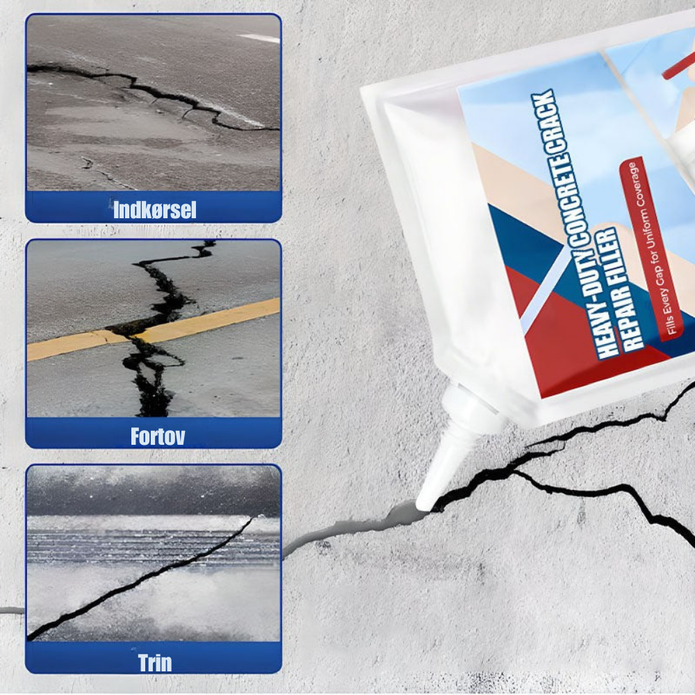 ConcreteFix™ | Reparer betonrevner hurtigt og nemt – klar-til-brug i pose