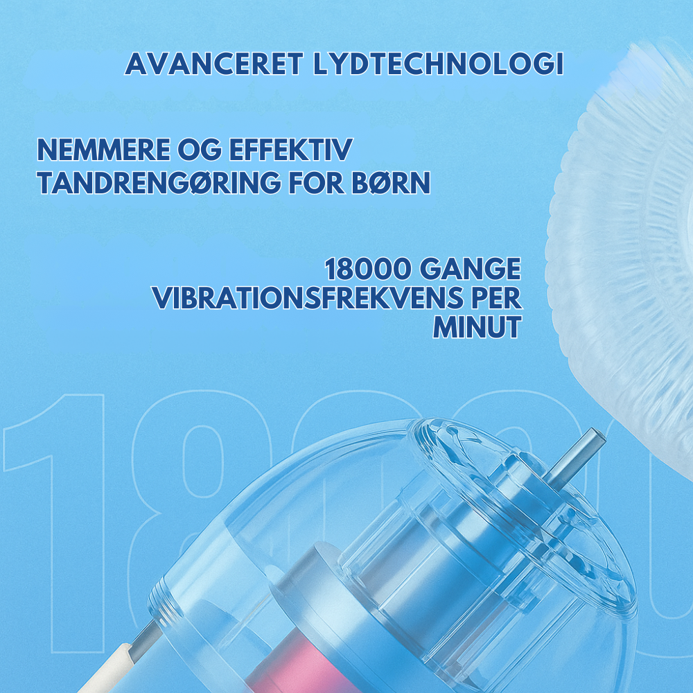 KiddoBrush™ | U-formet 360° ultrasonisk tandbørste til børn – gør tandbørstning sjovt, nemt og effektivt