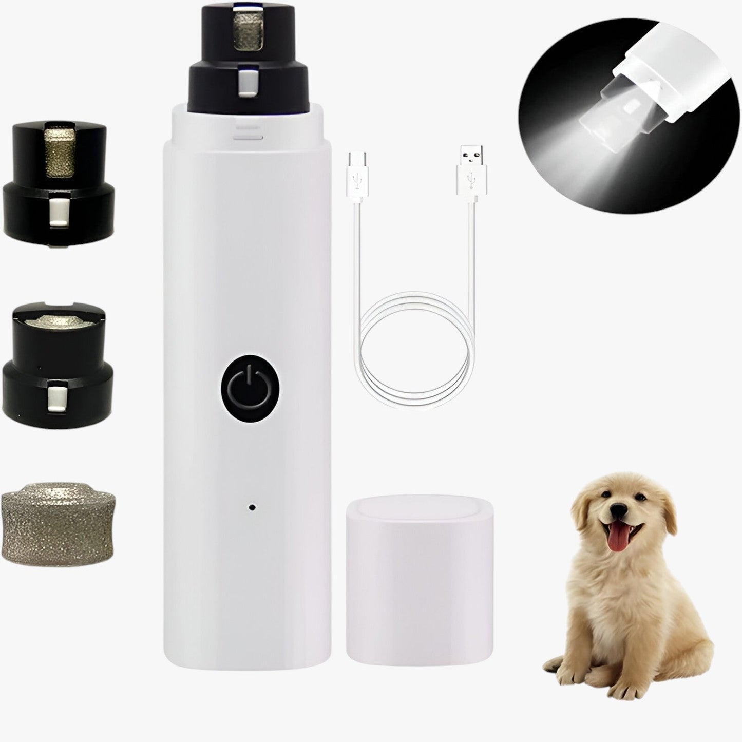 PawPerfect™ | Elektrisk negleklipper med LED og USB-opladning