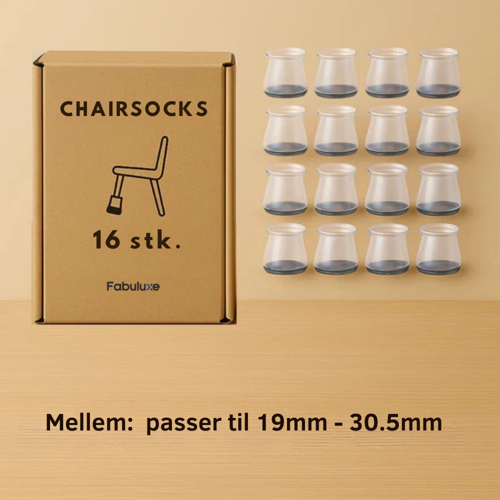 ChairSocks™ | Usynlige, fleksible sokker til stoleben – beskyt dine gulve mod ridser