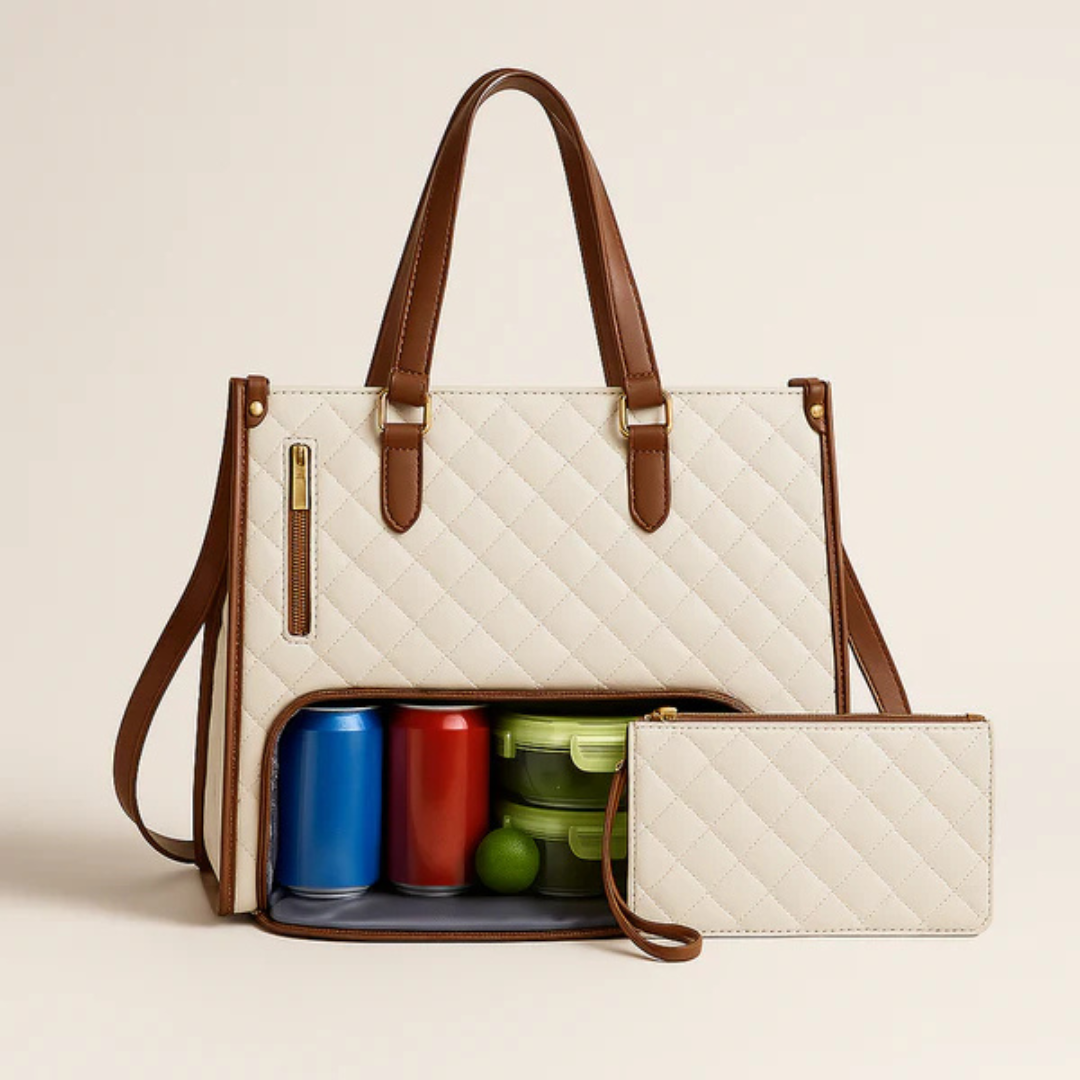 LuxeCarry™ | Alt-i-en Tas til Arbejde, Frokost og Laptop