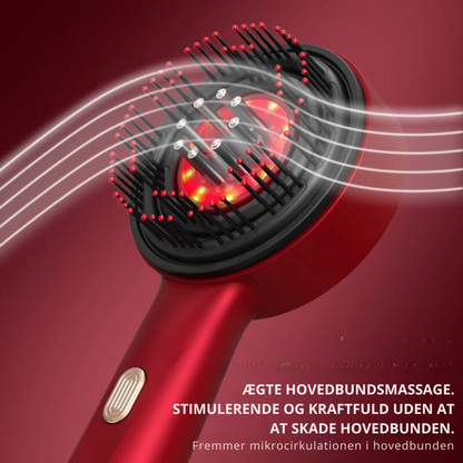GlowBrush™ | 3-i-1 hovedbundsmassør, kam og pleje med rødt lys