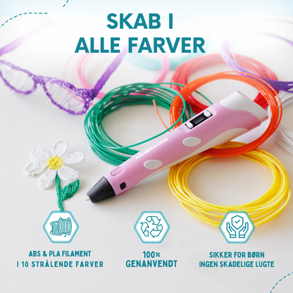 3DMagic™ Pen | Startpakke + 10 farver filament