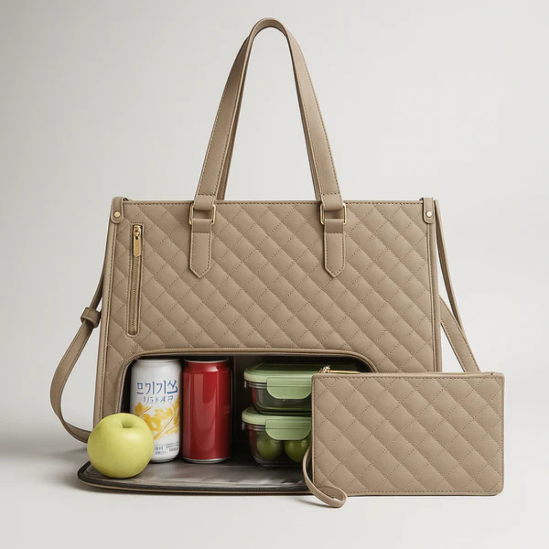 LuxeCarry™ | Alt-i-en Tas til Arbejde, Frokost og Laptop