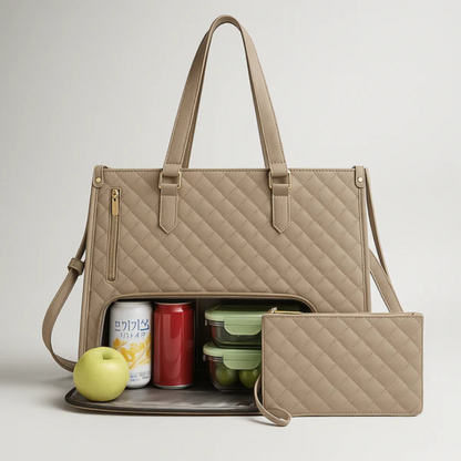 LuxeCarry™ | Alt-i-en Tas til Arbejde, Frokost og Laptop