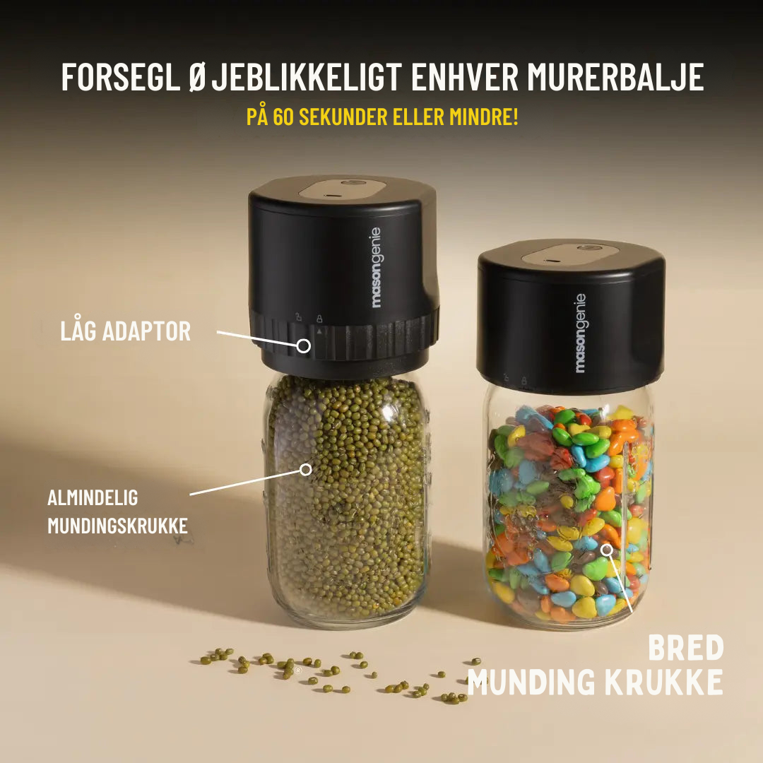 MasonGenie™ | Ubesværet vakuumforsegling for friskhed og bekvemmelighed