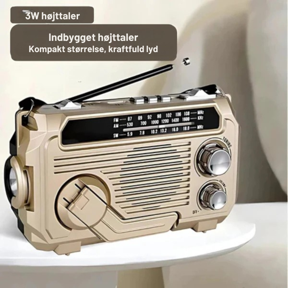 SafeWave™ | Nødradio med powerbank og lommelygte