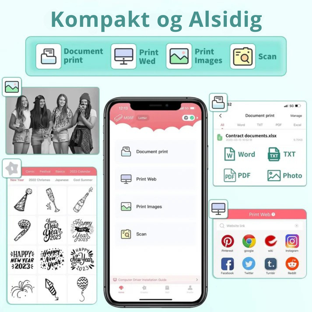 PocketPrint Pro™ | Bærbar udskrivning, brug aldrig blæk igen