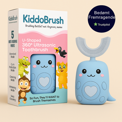 KiddoBrush™ | U-formet 360° ultrasonisk tandbørste til børn – gør tandbørstning sjovt, nemt og effektivt