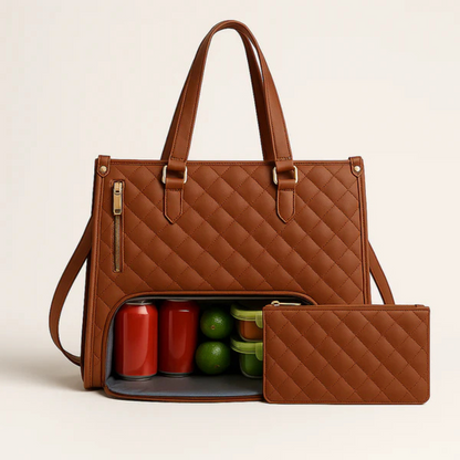 LuxeCarry™ | Alt-i-en Tas til Arbejde, Frokost og Laptop