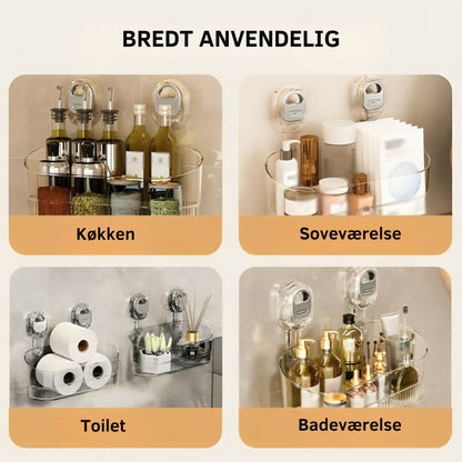 GripRack™ | Praktisk opbevaring uden boring – hold køkken og badeværelse ryddeligt