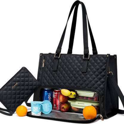 LuxeCarry™ | Alt-i-en Tas til Arbejde, Frokost og Laptop