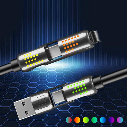 TurboCharge™ | Lynhurtigt opladerkabel med metalbase – alt-i-én